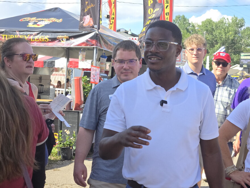 Democratic candidate for governor, David Crowley, strolls through the Walworth County Fair.