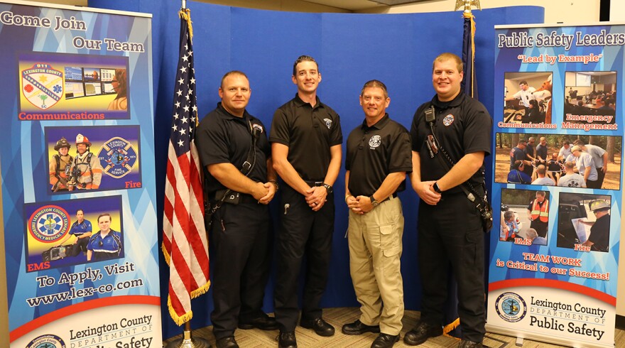 Members of Lexington County Public Safety and EMS. From left to right: Michael Collado, Micah Norman, David Kerr, and Rollie Reynolds.