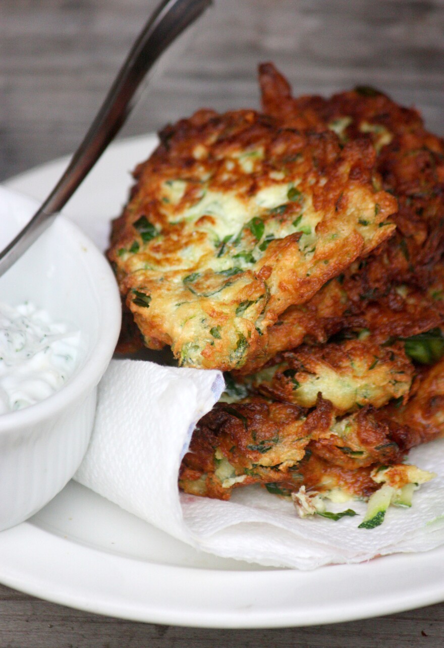 Zucchini Fritters With Dill Tzatziki