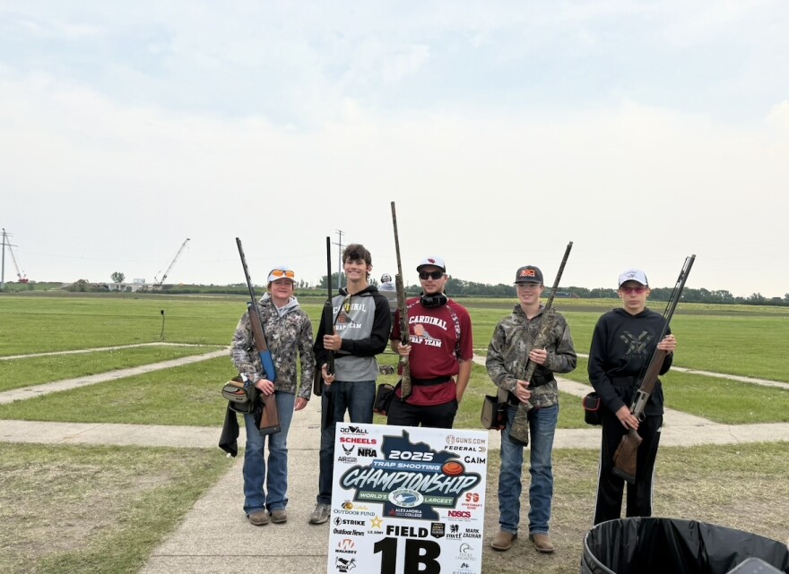 Ronnie Noska and the rest of the Staples-Motley trap shooting team in 2025.