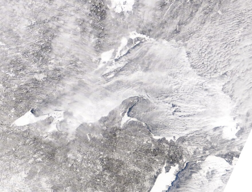 In 2014, wolves crossed 10 miles of a frozen Lake Superior to reach Michipicoten Island. (Photo courtesy of the National Oceanic and Atmospheric Administration.)