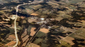 An aerial photo of Andrews, Indiana. (Wikimedia Commons)