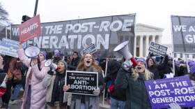 Anti-abortion activists march outside of the U.S. Supreme Court during the annual March for Life in 2022. (Jose Luis Magana/AP)