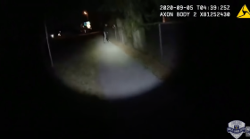 A still image from Salt Lake City Police Department body camera footage from September 2020. The person in the image, a 13-year-old boy with autism who police believed might have been armed, would be shot moments later. The boy was unarmed.