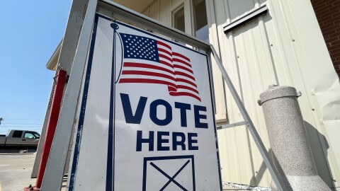 A polling location in Hays, Kansas.