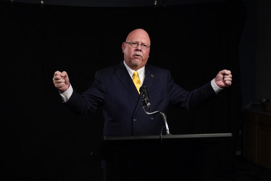 Libertarian candidate Donald Rainwater (pictured) was particularly sharp in his criticisms of Republican Gov. Eric Holcomb at the second 2020 Indiana gubernatorial debate.