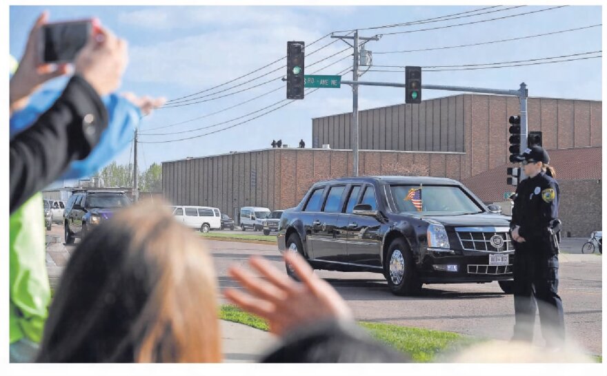 Obama's limousine heads out of Watertown - May 5, 2015 edition of the Argus Leader