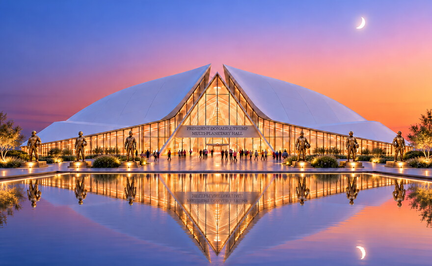 Renderings of a proposed Space Academy at Wright-Patterson Air Force Base