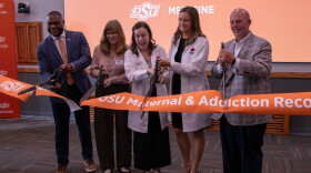 Stakeholders cut a ribbon to celebrate the official launch of Oklahoma State University’s Maternal and Addiction Recovery Care Program.
