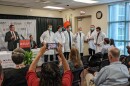  The program's 6 initial psychiatric residents pose proudly in their new white lab coats.  Watching from behind the podium is program overseer Dr. Jeffrey Ferraro and HCA Florida Capital Hospital CEO Alan Keesee.