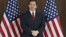 Governor Ron DeSantis at a news conference in Miami, Thursday, Jan. 26, 2023, in Miami. (AP Photo/Marta Lavandier)