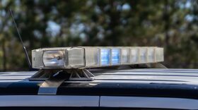 Pictured are the lights atop a Houston Police Department patrol vehicle.