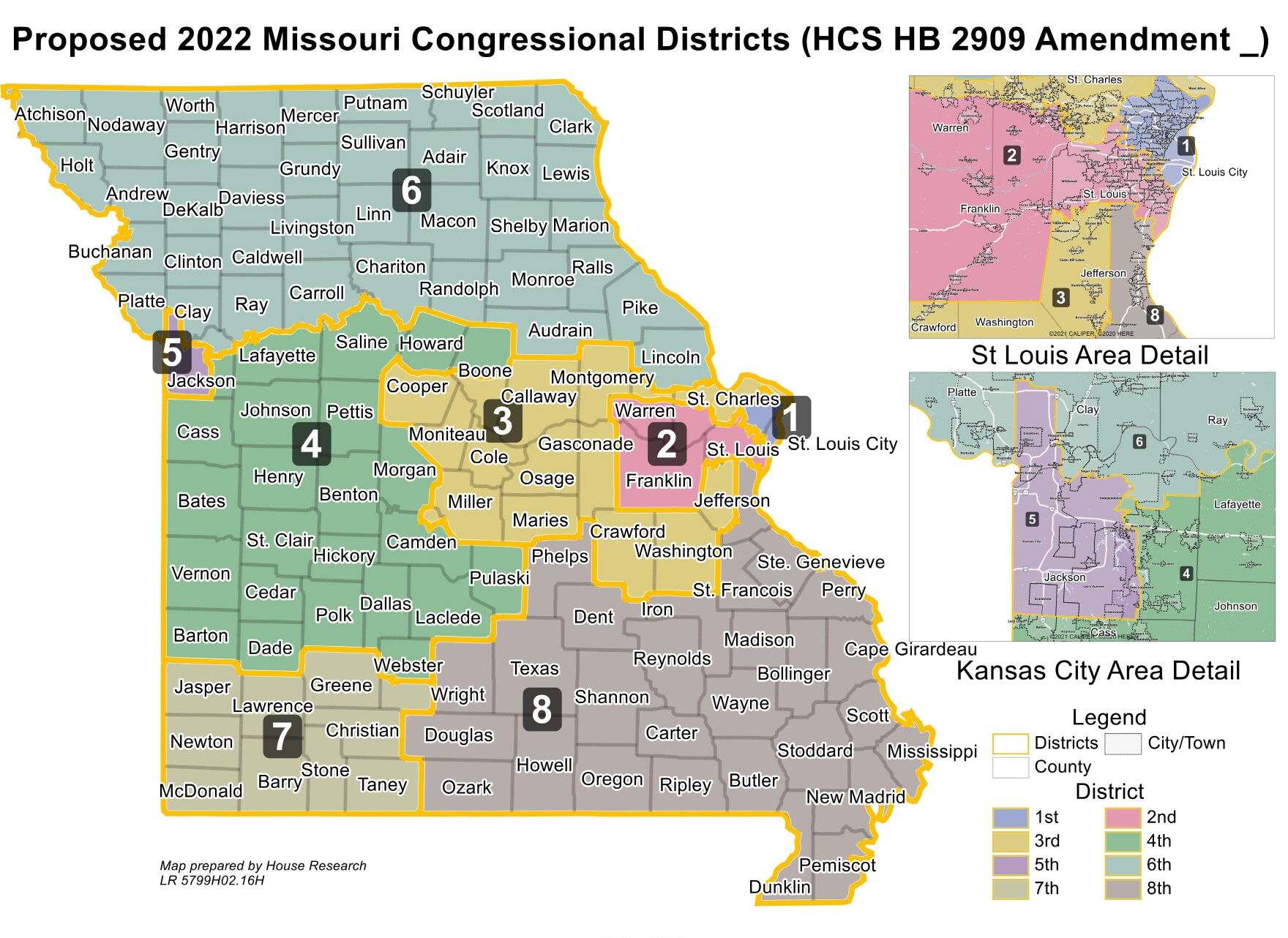 Missouri House passes new version of a congressional redistricting map