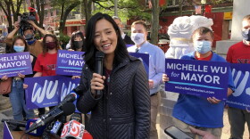 Michelle Wu will be sworn in Tuesday as Mayor of Boston.  (Anthony Brooks/WBUR) 