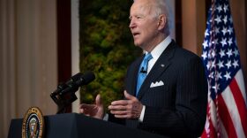 US President Joe Biden delivers remarks and participates in the virtual Leaders Summit on Climate Session 5: The Economic Opportunities of Climate Action from the White House in Washington, DC.