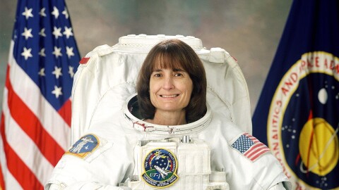 Dr. Linda Godwin is a Professor Emeritus at the Department of Physics and Astronomy of the University of Missouri. She taught in the department for eight years after retiring from NASA in 2010.  Dr. Godwin holds a Ph.D. in physics from the University of Missouri. She holds a Master of Science degree from the University of Missouri and a Bachelor of Science degree in mathematics and physics from Southeast Missouri State. Selected by NASA as an astronaut candidate in June 1985, Dr. Godwin became an astronaut in July 1986. A veteran of four space flights, Dr. Godwin has logged over 38 days in space, including over 10 EVA hours in two spacewalks. (Courtesy of science.nasa.gov)