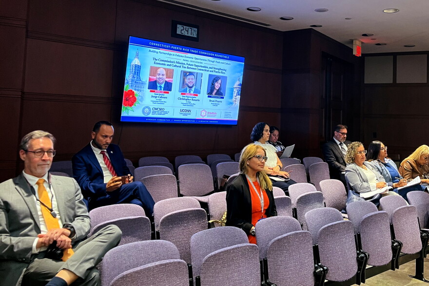 Community members participated in a public roundtable discussion with the Connecticut-Puerto Rico Trade Commission on Thursday, Sept. 17 at the Legislative Office Building. The conversation focused on how the commission can build up existing trade partnerships and find new opportunities to bolster both economies. "The purpose is to strengthen an already meaningful relationship that we have," said Werner Oyanadel, the Latino and Puerto Rican Policy Director with the Commission on Women, Children, Seniors, Equity, & Opportunity (CWCSEO).