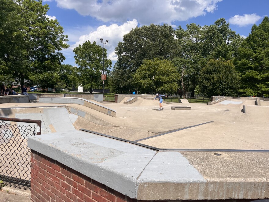 Skateboarders make use of the skatepark at Woodland Park. Lexington's parks scored well on amenities, with Woodland containing a pool, a playground, walking paths, and athletic courts.