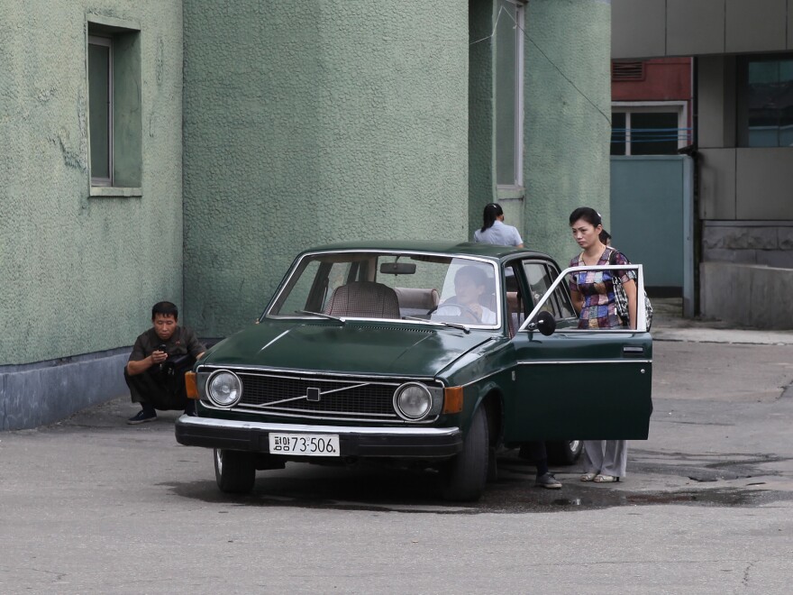 Tourists, such as the one who shot this photo in September 2010, still report seeing 1970s-era Volvos on North Korean roads.