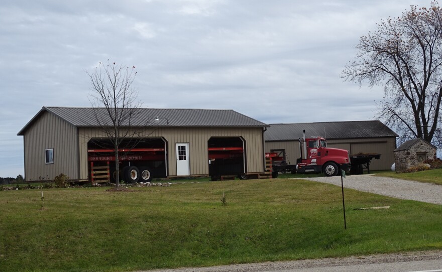 DeVooght's crew was about to move this pole barn located within the Vantage data center site to its new home.
