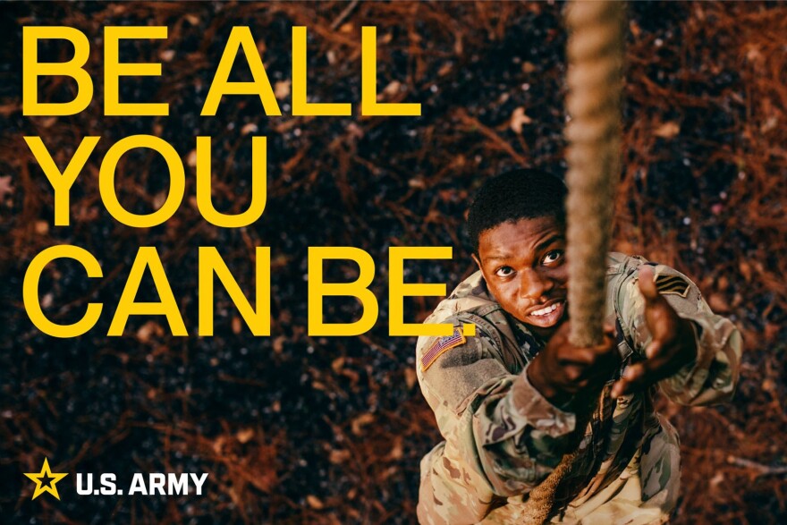 The Army's new ad campaign revives the marketing slogan that it used during the 1980s and 1990s. The rebranding also includes a redesign of the Army's "star" logo. The Army says the box around the star has been removed "to reflect the limitless possibilities in the Army." 