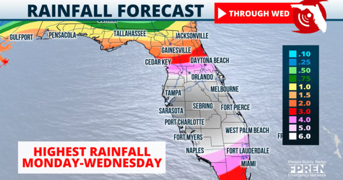 Timing: Tropical moisture arrives in parts of Florida, flood risk ...
