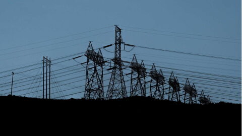 Powerlines in Hood River County above the Columbia River July 25, 2024.