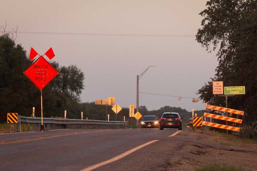 The bridge over Espantosa Creek in Crystal City was open Monday after being closed over the weekend due to flooding.