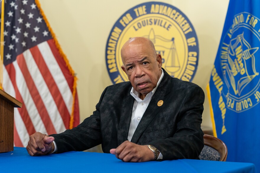 Raoul Cunningham sits for a portrait at the Louisville NAACP headquarters in March 2025.