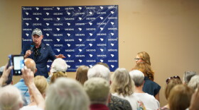 Possible 2028 Democratic presidential candidate Arizona U.S. Sen. Mark Kelly and his wife, Gabby Giffords, spoke with voters in Mauldin, S.C., on Friday, Oct. 2, 2026.
