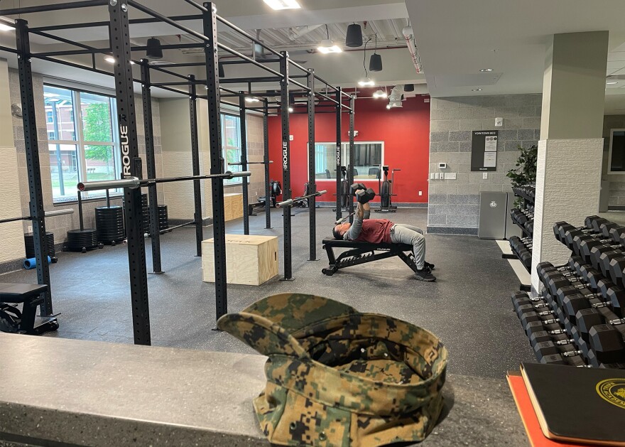 Marine works out at the newest barracks at Naval Weapons Station Yorktown, which were built using the traditional budget process.