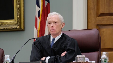 New Hampshire Supreme Court Chief Justice Gordon MacDonald during oral arguments on Feb. 1
