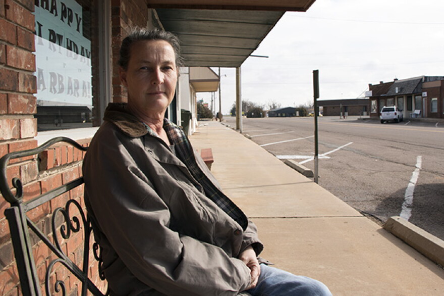Corn, Okla., Mayor Barbara Nurnberg outside city hall in January 2016.