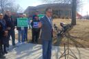 Milwaukee mayoral candidate Bob Donovan speaks Monday, at a news conference outside the Milwaukee Police Department's District Six station.