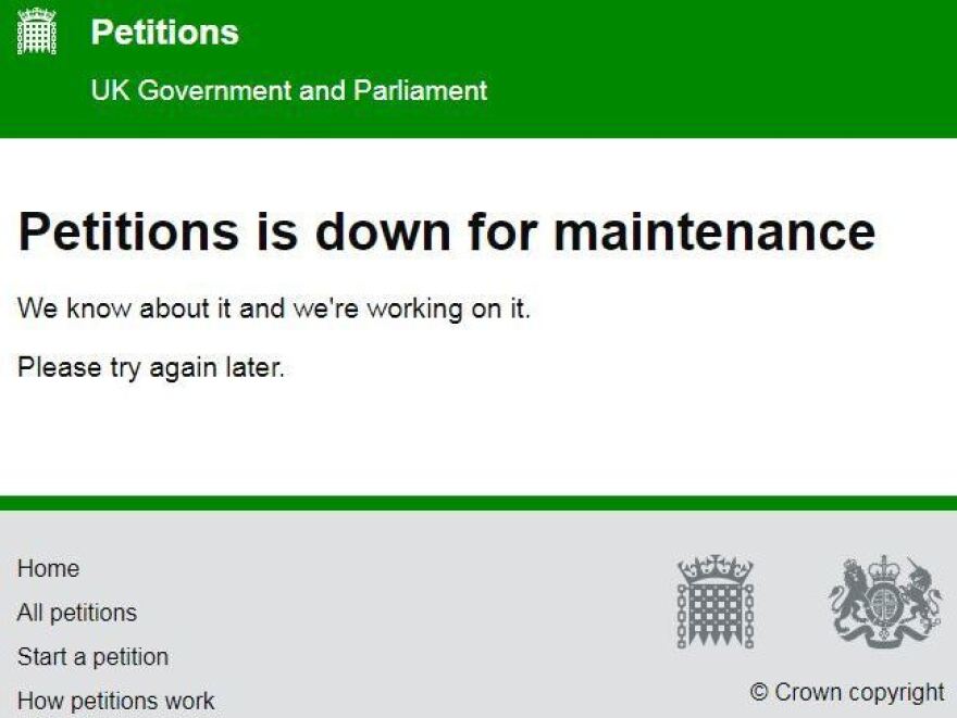 A call to cancel Brexit is drawing the most support the U.K. government has ever seen for an online petition, causing the Parliament-run website to crash repeatedly on Thursday.