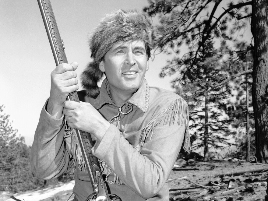Actor Fess Parker played Davy Crockett in the 1950s Disney television series <em>Davy Crockett, King of the Wild Frontier</em>.