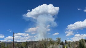 Controlled burn on Animas Mountain, Durango, Colorado on May 8, 2023.