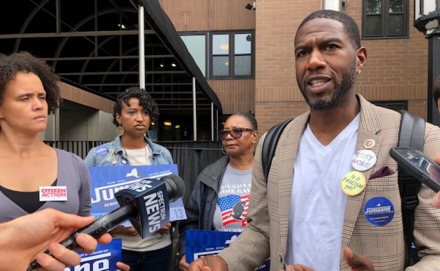 Jumaane Williams campaigns in Albany 9/11/18.