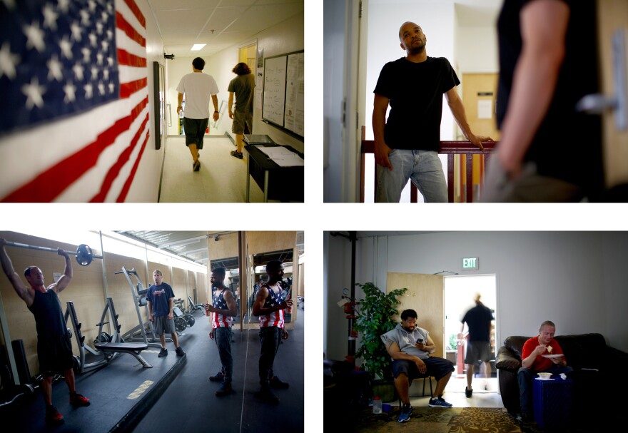 The Hollywood Veterans Center is a barracks-style halfway house for veterans of the wars in Iraq and Afghanistan.