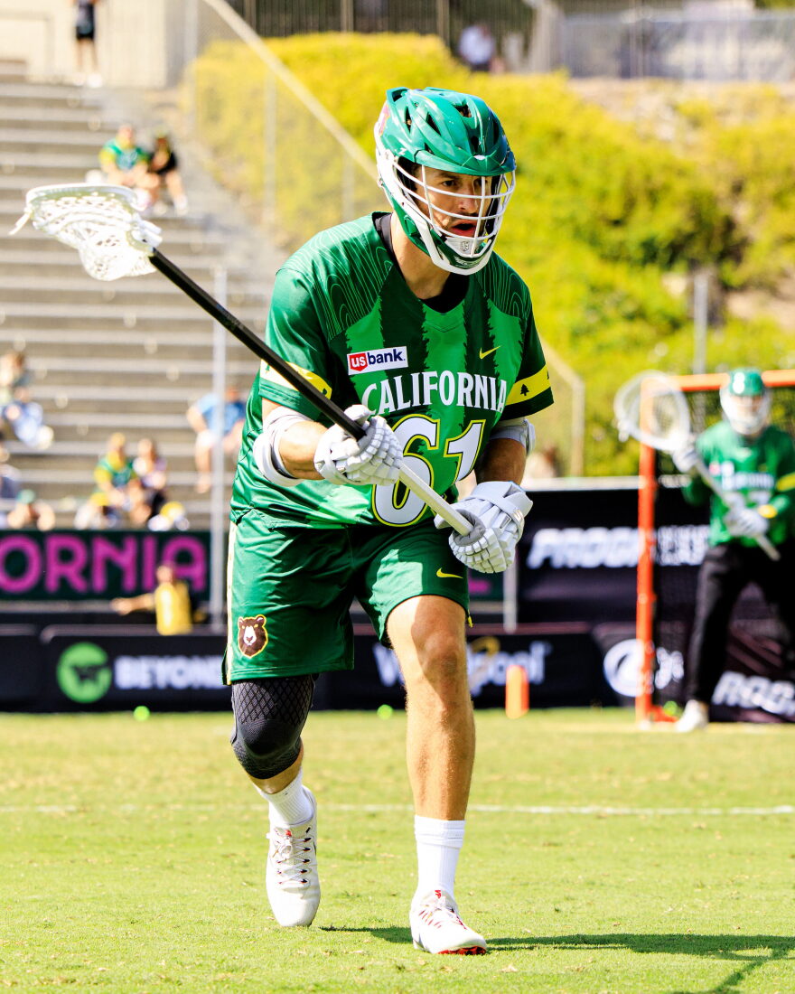 Kyle Hartzell (#61) of the California Redwoods during the 2026 PLL Regular Season, The Week 6 match up of the Carolina Chaos and the California Redwoods at the Torero Stadium, San Diego, California. On Sunday, June 28th, 2026. (Photo by Dawson Knoch/PLL)
