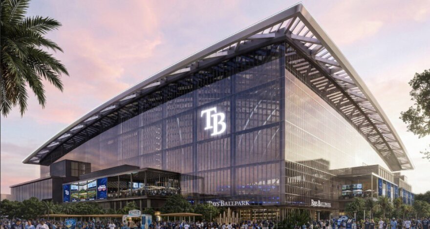 Rendering of the outside of the Tampa Bay Rays stadium