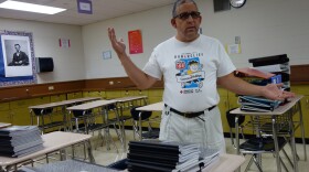 Tulsa high school history teacher Vince Facione expected to spend at least $300 before the first day of school. He gives each of his 190 students a three-ring binder.