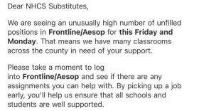 This is part of a message sent out by NHCS sub system.