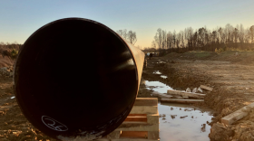 In Northampton County, a 36-inch diameter pipe awaits placement within the 600-mile route of the proposed Atlantic Coast Pipeline.