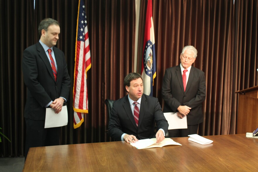 St. Louis County Executive Steve Stenger signed the prescription drug monitoring bill into law on Wednesday. 