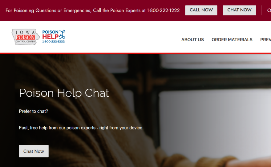 Iowa Poison control center website
