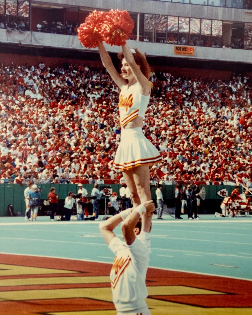 Jennifer Page cheers with the Kansas City Chiefs in 1992.