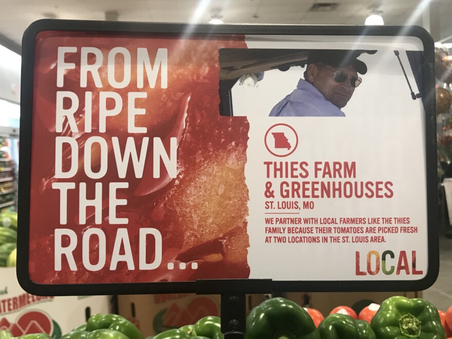 Signs highlighting a local agricultural connection are popping up at Schnucks Markets throughout the St. Louis region.