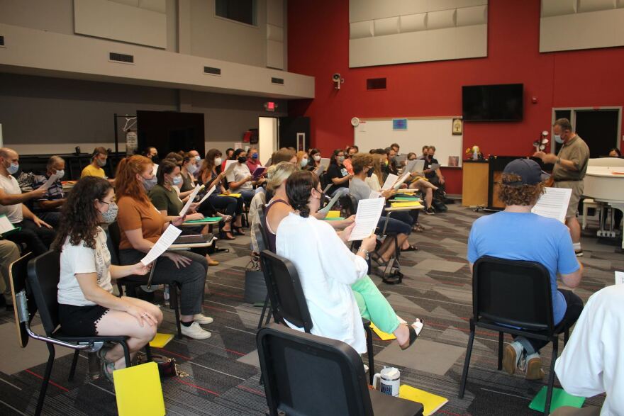 The St. Louis Chamber Chorus followed COVID safety protocols during a recent rehearsal.