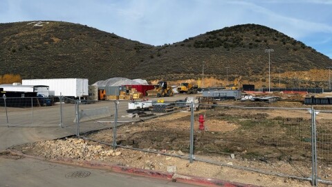 Construction on the former Treasure Mountain Junior High campus on March 27, 2026.